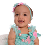 Girls Aqua & Pink Petti Lace 1st Birthday Outfit, Cake Smash