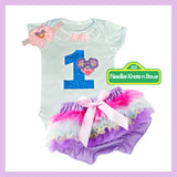 Girls Abby Cadabby 1st Birthday, Cake Smash Outfit.