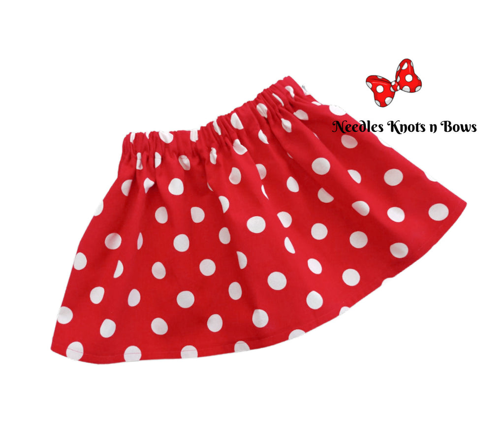 Red polka dot 2025 skirt minnie mouse