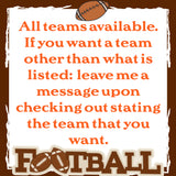 Baby girls and toddler NFL football team outfits.