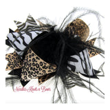 Animal print over the top hair bow