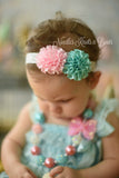 Girls Aqua & Pink Petti Lace 1st Birthday Outfit, Cake Smash