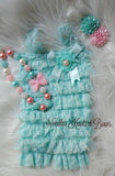 Girls Aqua & Pink Petti Lace 1st Birthday Outfit, Cake Smash