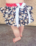 Baseball bloomers for baby girls and toddlers.