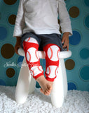 Choice #1: Baseballs on red leg warmers