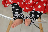 Ruffled black polka dot leg warmers. Minnie Mouse leg warmers.