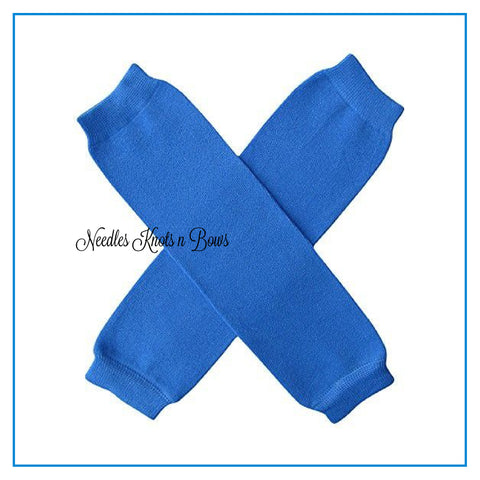 Blue baby toddler leg warmers.  Solid royal blue leg warmers.