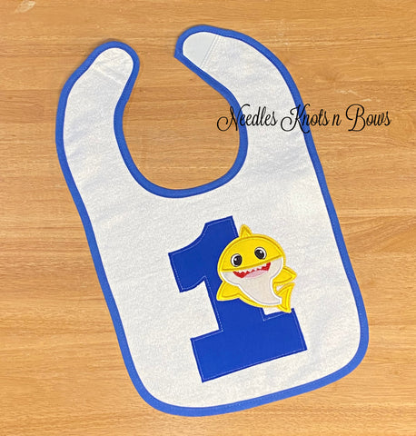 Baby Shark Birthday Bib, Boys 1st Birthday Bib