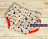 Baseball diaper cover. Baby / toddler baseball print diaper cover.