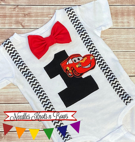 Boys Car's First Birthday Shirt or Onesie