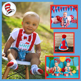 Boys Cake Smash Outfit, Dr. Suess 1st Birthday Outfit