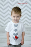 Boys Valentine's Day Shirt. Tie Tshirt