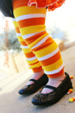 Baby, toddler  Candy Corn striped leg warmers.