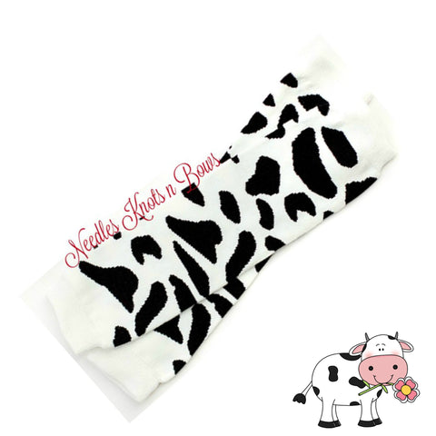 Cow print leg warmers.  Baby toddler leg warmers