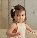 Crochet lace trim bow hair bow girls of all ages.