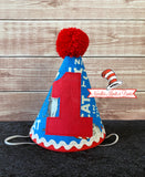 Baby Boys Dr. Suess Birthday Hat.  Cat in the Hat birthday hat.