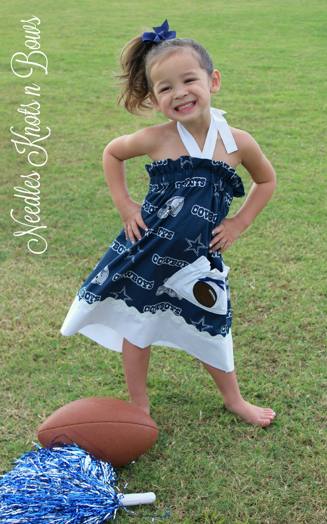 Girls Dallas Cowboys Cheerleader Dress, Baby Girls Football Game Day Dress,  Tailgating