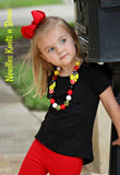 Girls Minnie Mouse Inspired Chunky Bead Bubble Gum Necklace