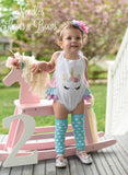 Girls Unicorn Birthday Romper