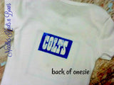 NFL baby outfit for girls.  Indianapolis Colts game day football outfit.