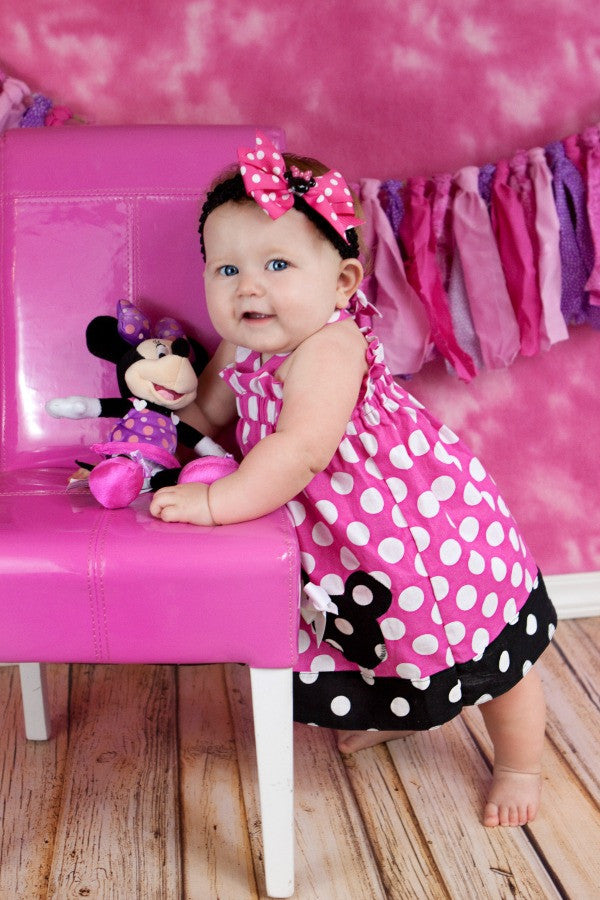 Girls First Minnie Mouse Birthday Dress, Second Birthday Dress