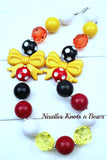 Girls Minnie Mouse Inspired Chunky Bead Bubble Gum Necklace
