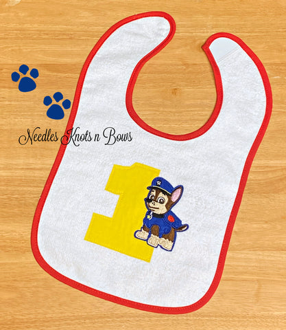 Paw Patrol Birthday Bib, Boys 1st Birthday Bib
