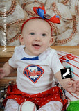 Philadelphia Phillies outfit for baby girls and toddlers.