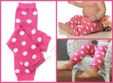 Girls pink polka dot leg warmers.