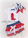 Girls Western Cowgirl 1st Birthday - Cake Smash Outfit