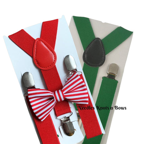Red and white striped Christmas bow tie.