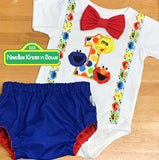 Boys Sesame Street First birthday outfit.