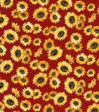 Sunflower print fabric used to make Sunflower Bow Tie.