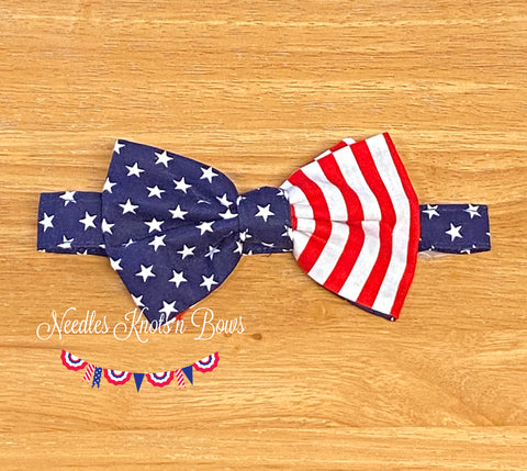 USA Flag Bow Tie, 4th of July, Memorial Day, Patriotic