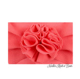 Salmon messy bow headband for infants, toddlers and babies
