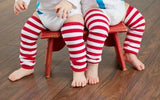 Red and white striped leg warmers.  Perfect for pairing up with your Dr. Suess birthday or cake smash outfit.