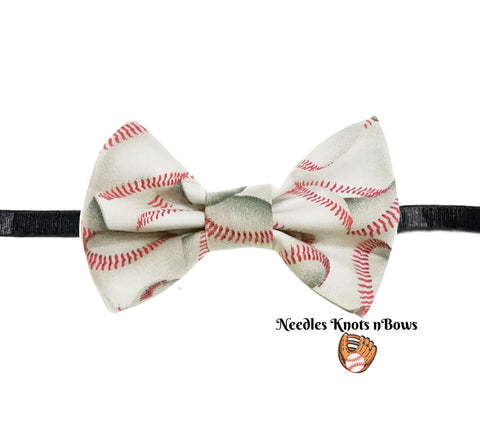 Baseball Print Bow Tie Adjustable Strap