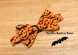 Bats on Orange Halloween Bow Tie.  Harvest, Fall Bow Tie