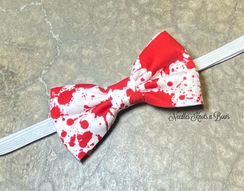 Blood Splatter Halloween Pre Tied Bow Tie