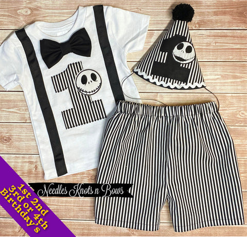 Boys 1st Birthday Outfit, Nightmare Before Christmas Birthday Outfit for boy.