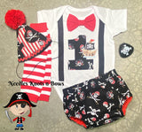 Boys Pirate Cake Smash Outfit, 1st Birthday Outfit