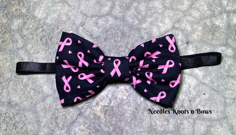 Breast Cancer Awareness Bow Tie, Pink & Black