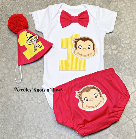 Boys Curious George 1st Birthday Outfit Boys Curious George 1st Birthday Outfit