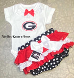 University of Georgia Bulldogs Outfit for Baby Girls, Toddlers