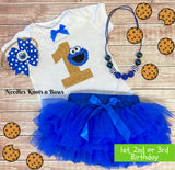 Girls Cookie Monster 1st Birthday, Cake Smash Outfit