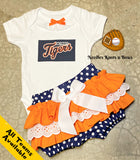 Girls Detroit Tigers Game Day Baseball Outfit