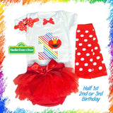 Girls Elmo Cake Smash & 1st Birthday Outfit