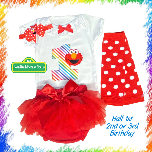 Elmo first birthday hot sale outfit girl