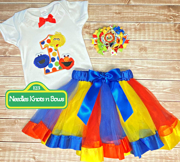 sesame street birthday dress Elmo Tutu Set | Girl Elmo Outfit