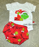 Boys Grinch Christmas Cake Smash Outfit